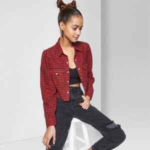 Wild Fable Women's Plaid Button-Down Western Shirt